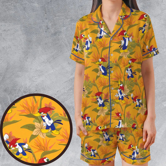 Satin Short-Sleeve Pajamas Set - EQMR7UMX