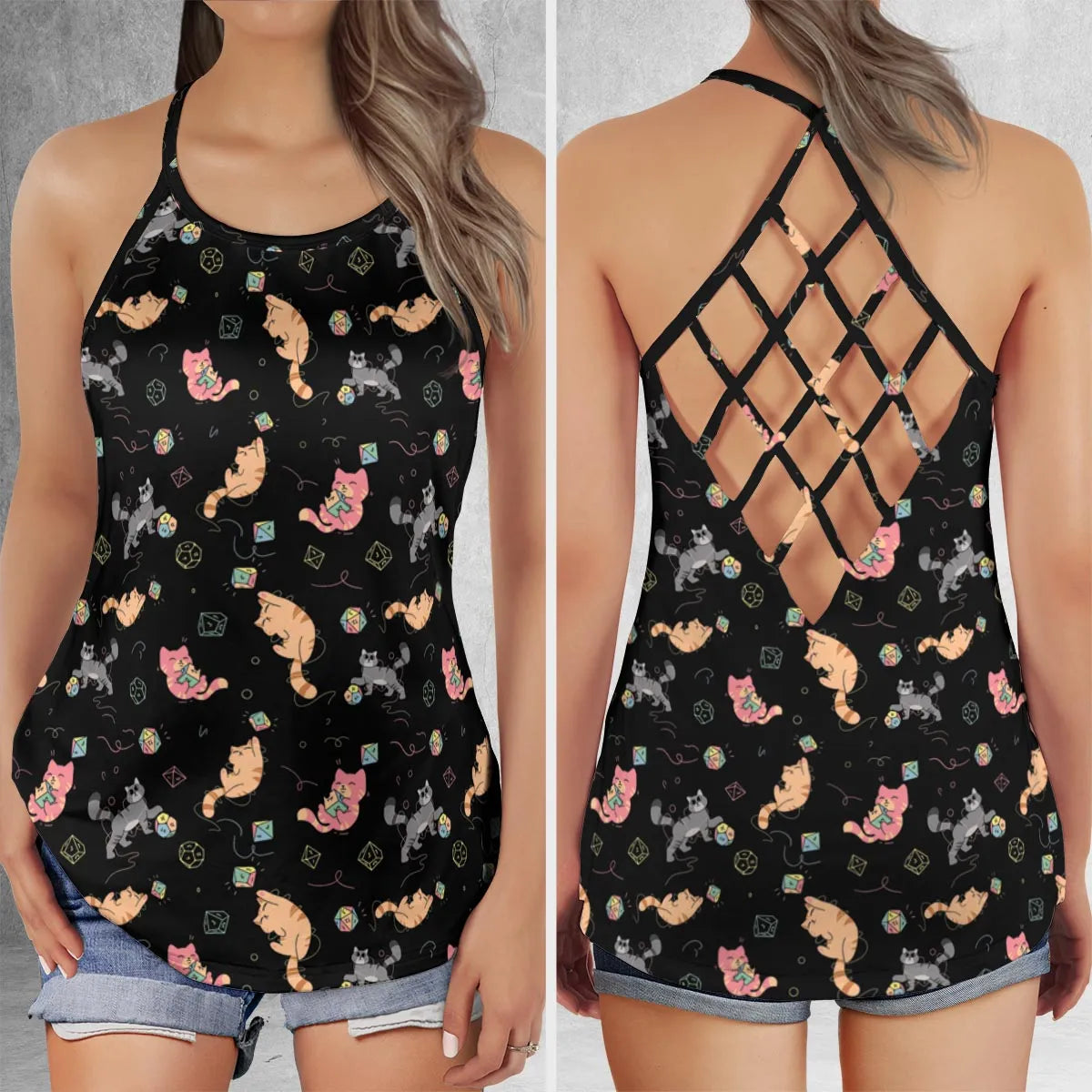 Criss Cross Tank Top - VBMUZTYU
