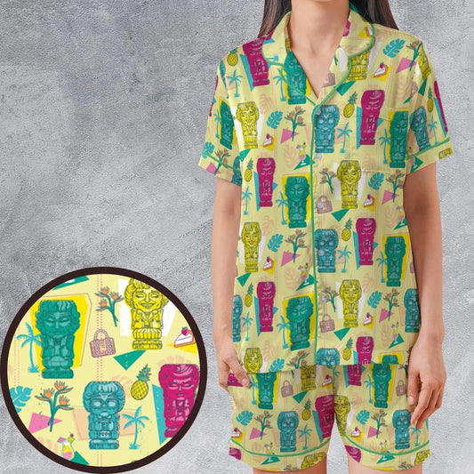 Satin Short-Sleeve Pajamas Set - AZHSP9LN