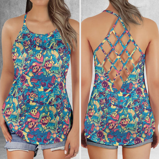 Criss Cross Tank Top - 7DMY583P -  - 1