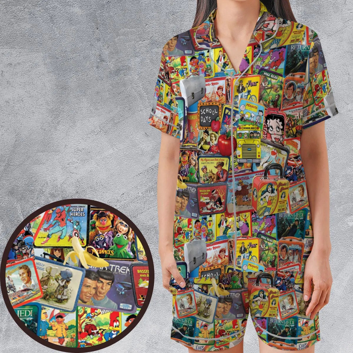 Satin Short-Sleeve Pajamas Set - W64MUYBV
