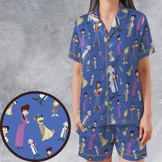 Satin Short-Sleeve Pajamas Set - Z4TVAMY7