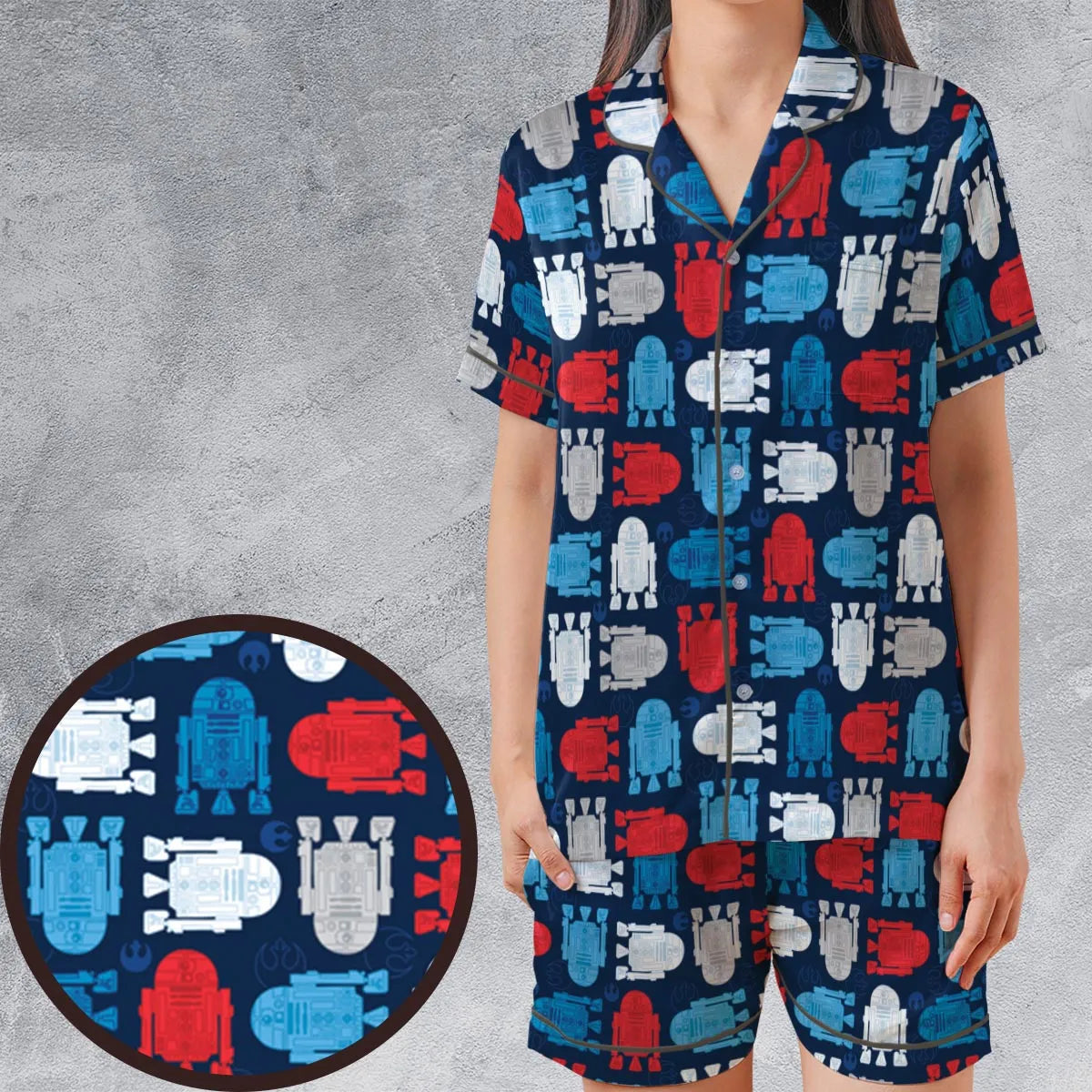 Satin Short-Sleeve Pajamas Set - TDP8JG6S