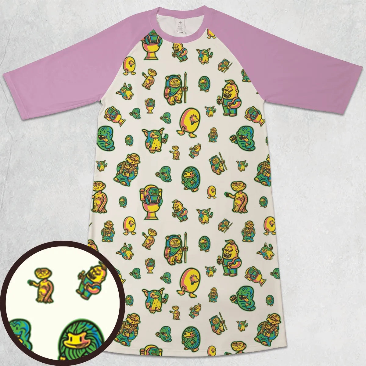 3/4 Sleeve Raglan Dress - FDDD66AY