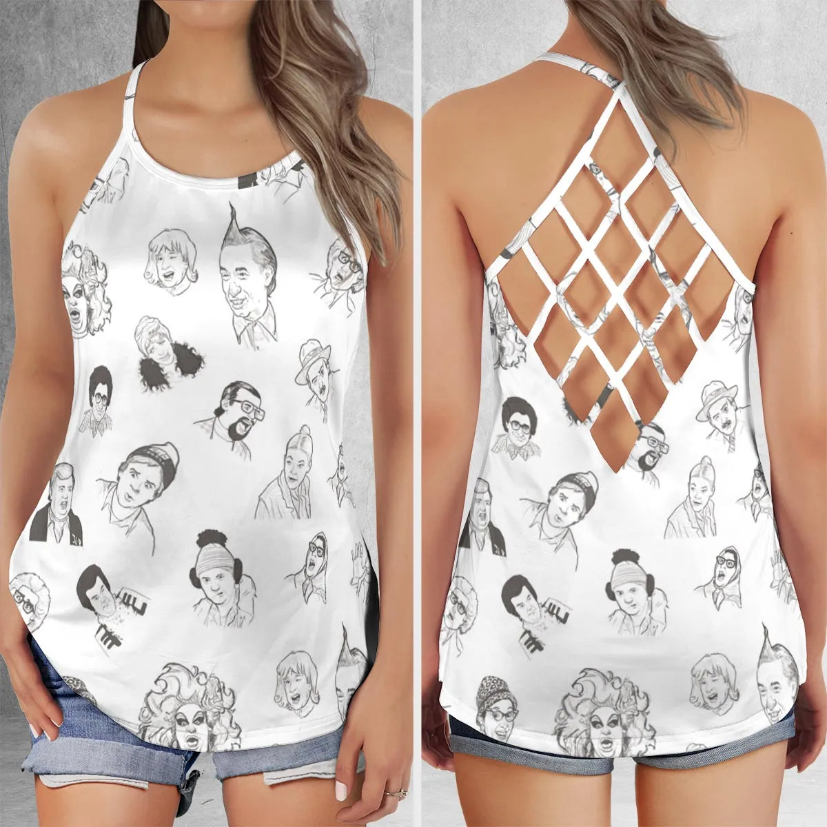 Criss Cross Tank Top - 3TA4EZWT