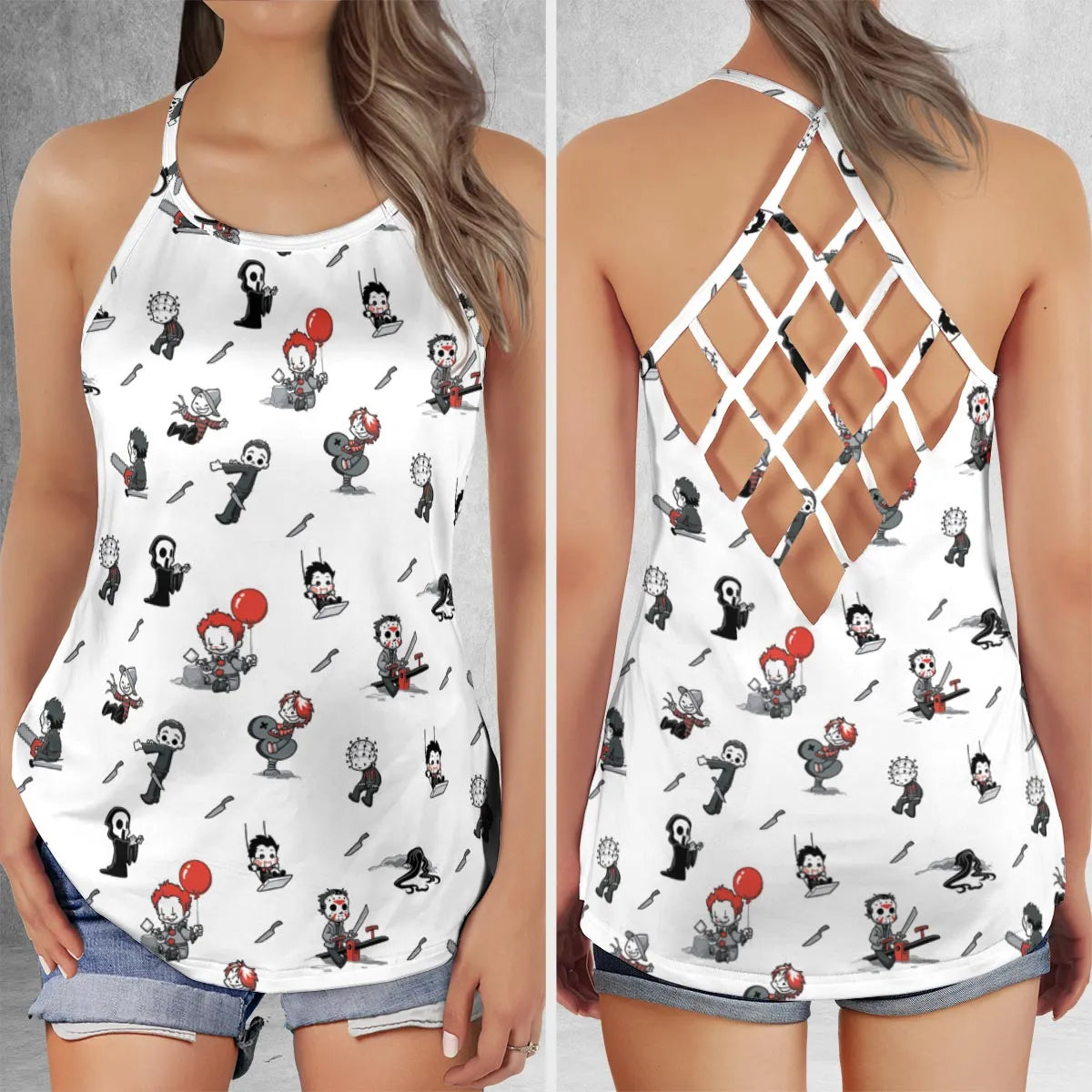 Criss Cross Tank Top - 3VXRLU8M