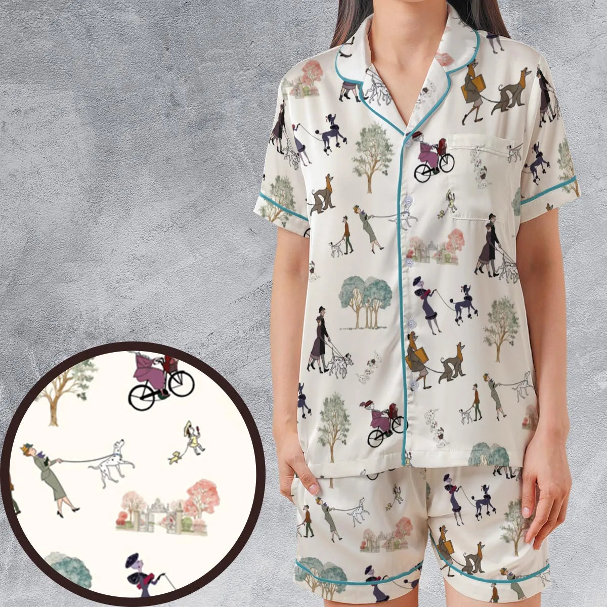 Satin Short-Sleeve Pajamas Set - 51P5MDCN