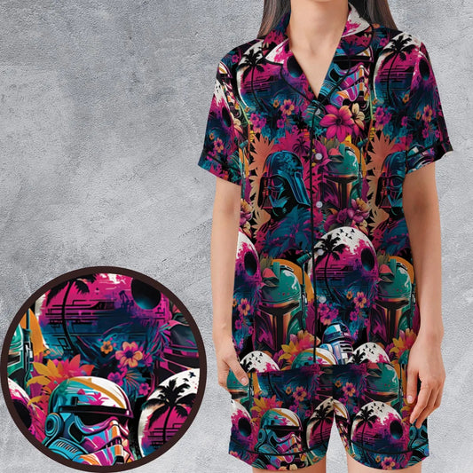 Satin Short-Sleeve Pajamas Set - UQB3W8RS