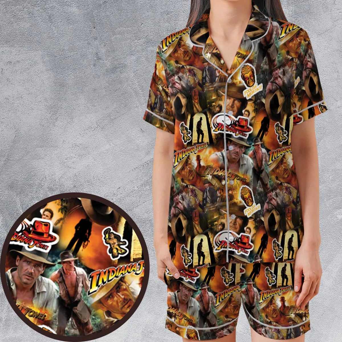 Satin Short-Sleeve Pajamas Set - DQRJJN6T