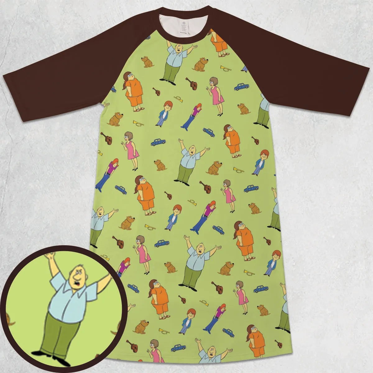 3/4 Sleeve Raglan Dress - RSADMBFU
