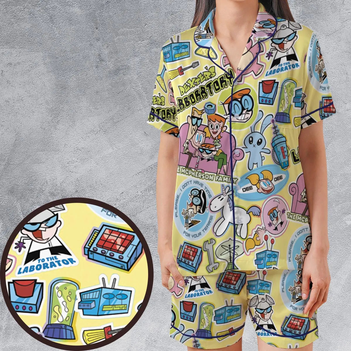 Satin Short-Sleeve Pajamas Set - J58V8UGR