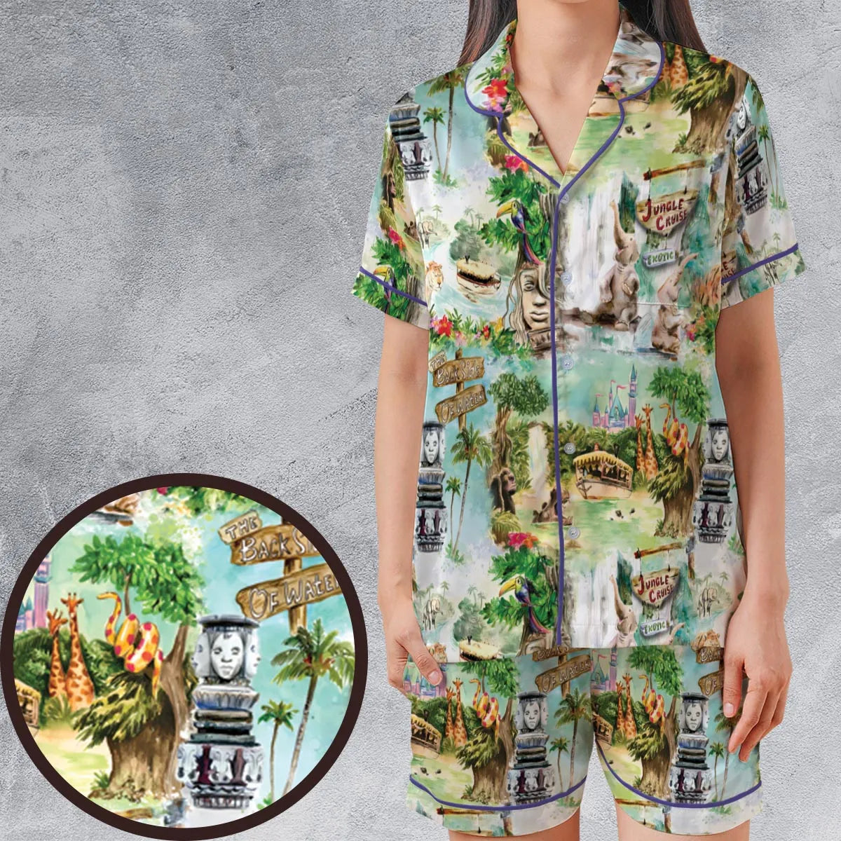 Satin Short-Sleeve Pajamas Set - 6Z3FG5N4