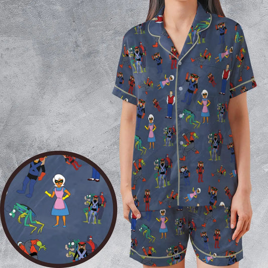 Satin Short-Sleeve Pajamas Set - YZSRW3AE