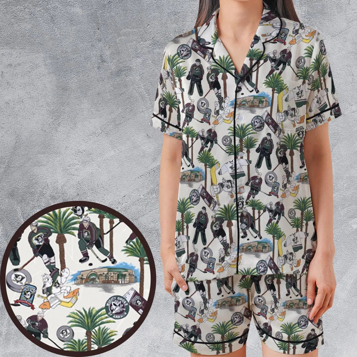 Satin Short-Sleeve Pajamas Set - Y1QZWYYR