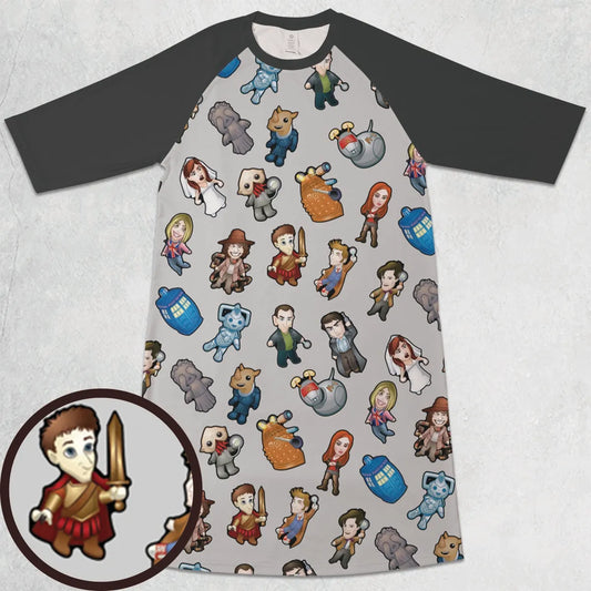 3/4 Sleeve Raglan Dress - BK3ZLE1A