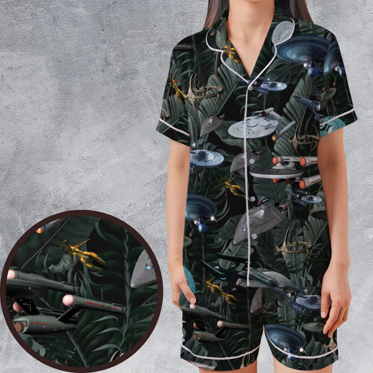 Satin Short-Sleeve Pajamas Set - VPN6313Q