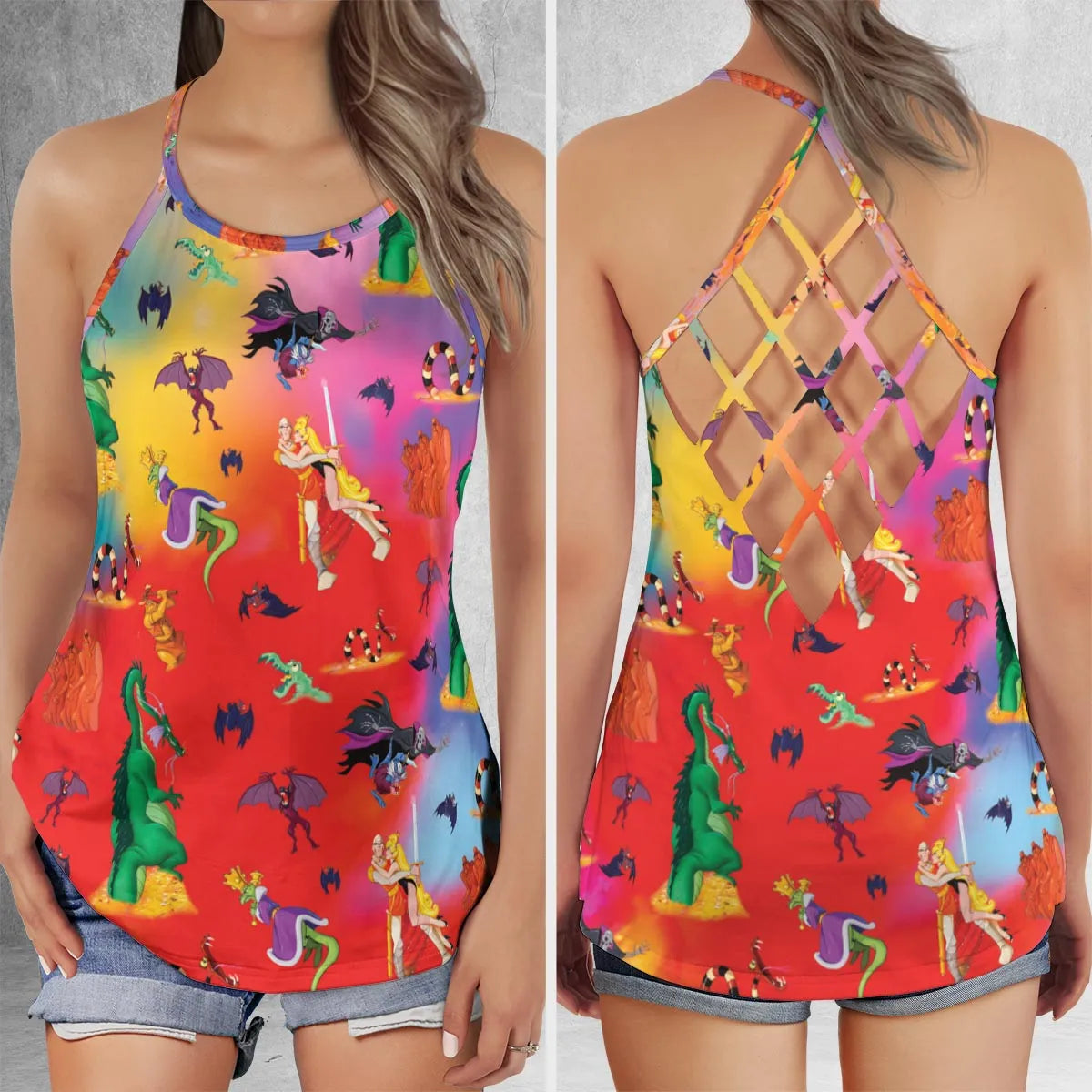 Criss Cross Tank Top - LT6A9XDZ