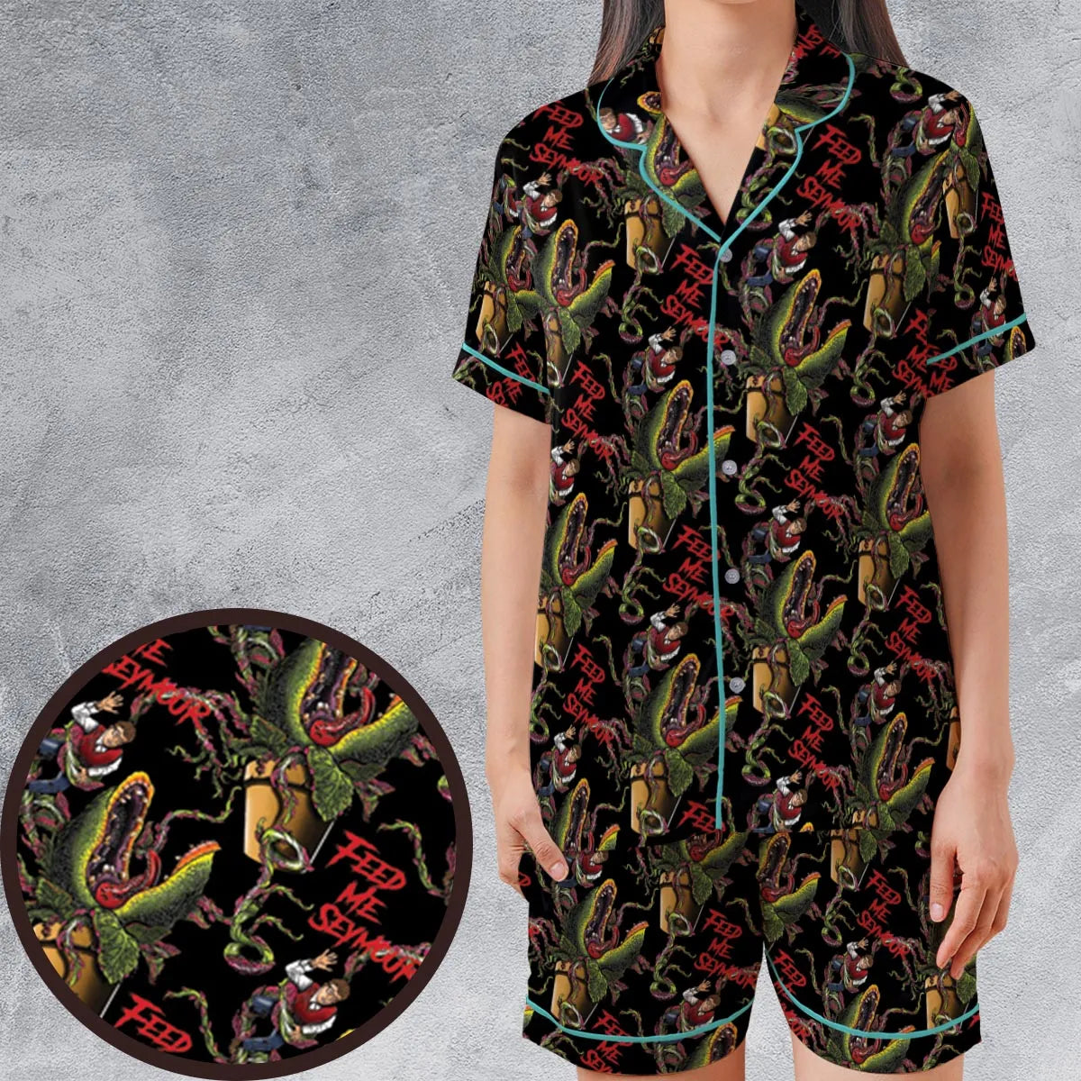 Satin Short-Sleeve Pajamas Set - 2S867JS3