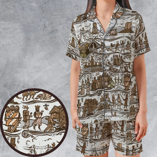 Satin Short-Sleeve Pajamas Set - H8QM2JUF