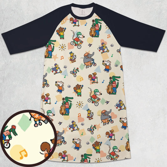 3/4 Sleeve Raglan Dress - HQRU458Z