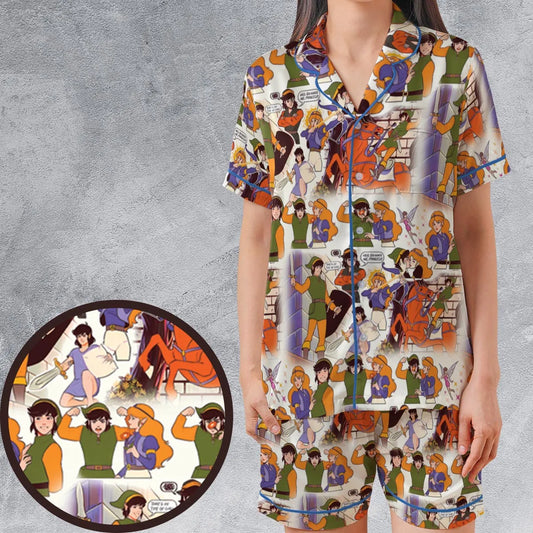 Satin Short-Sleeve Pajamas Set - HC8QTCK9