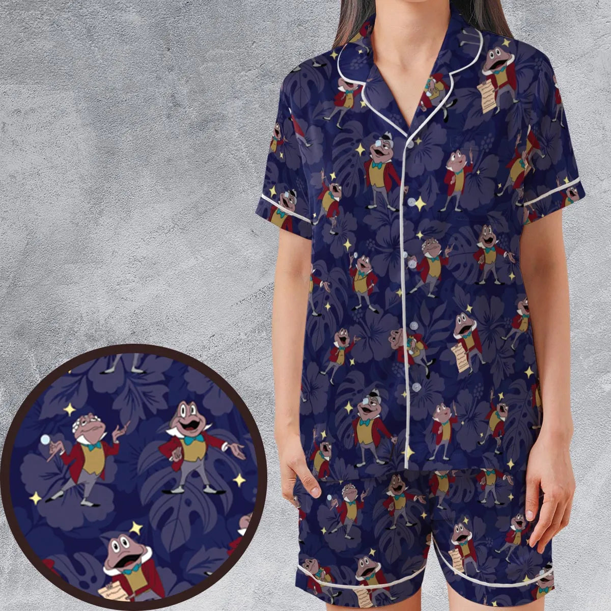 Satin Short-Sleeve Pajamas Set - C4KRLNH1
