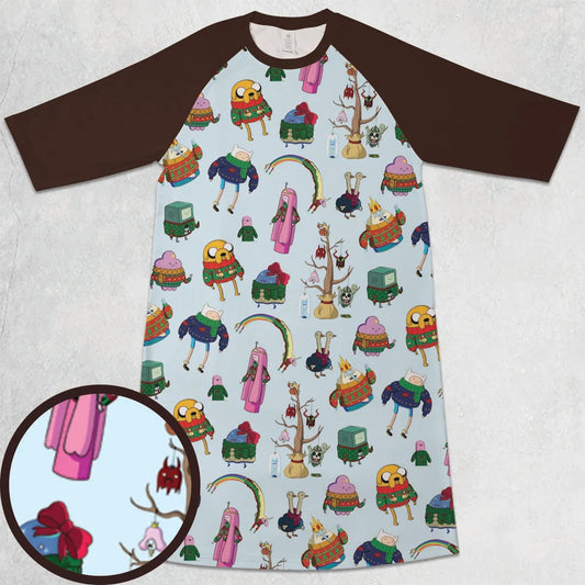 3/4 Sleeve Raglan Dress - YD6M98WV