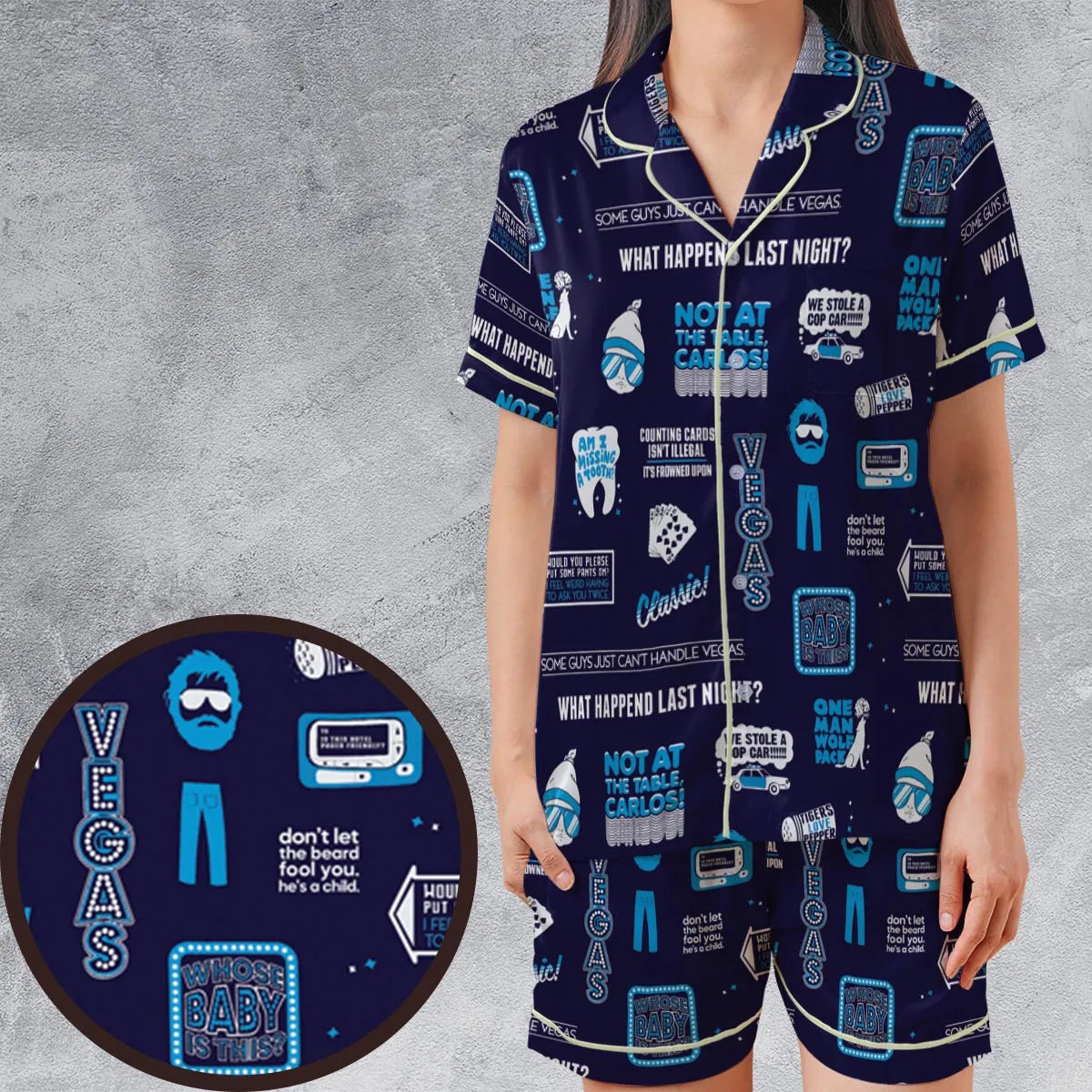 Satin Short-Sleeve Pajamas Set - L2844CAJ