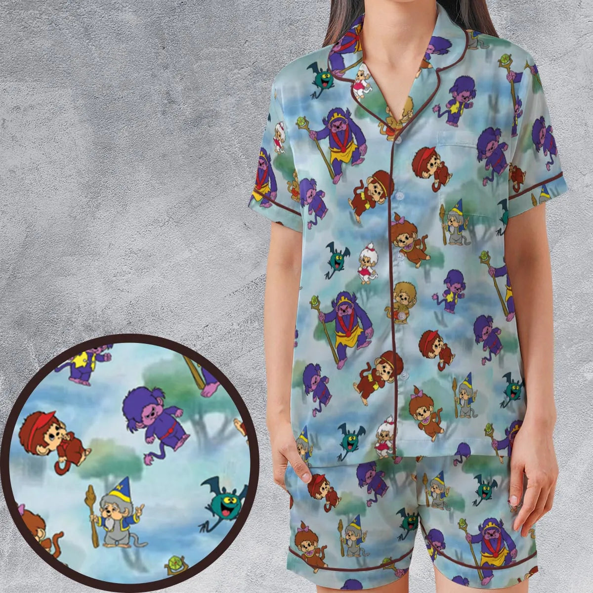 Satin Short-Sleeve Pajamas Set - RX7LGNF7