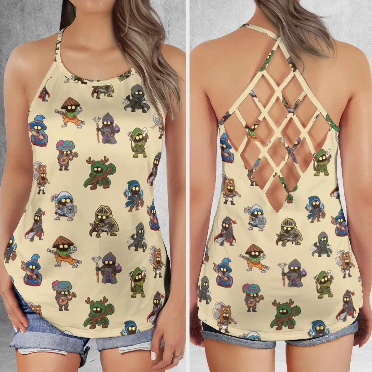 Criss Cross Tank Top - JREUGEQM