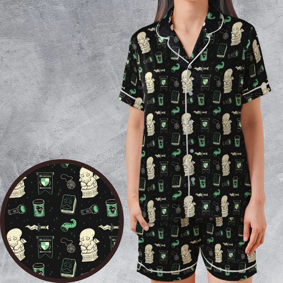 Satin Short-Sleeve Pajamas Set - Z3GDJC7V