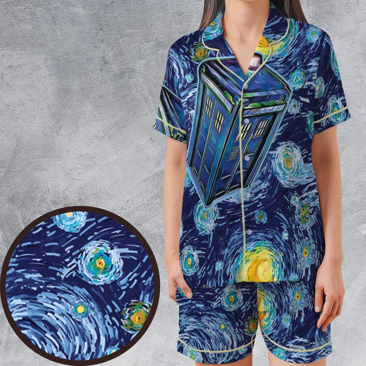 Satin Short-Sleeve Pajamas Set - X3XDZ2CC