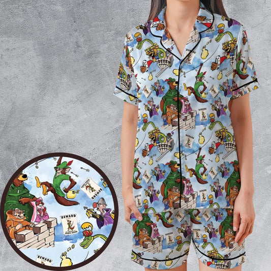 Satin Short-Sleeve Pajamas Set - CC3MDYRX