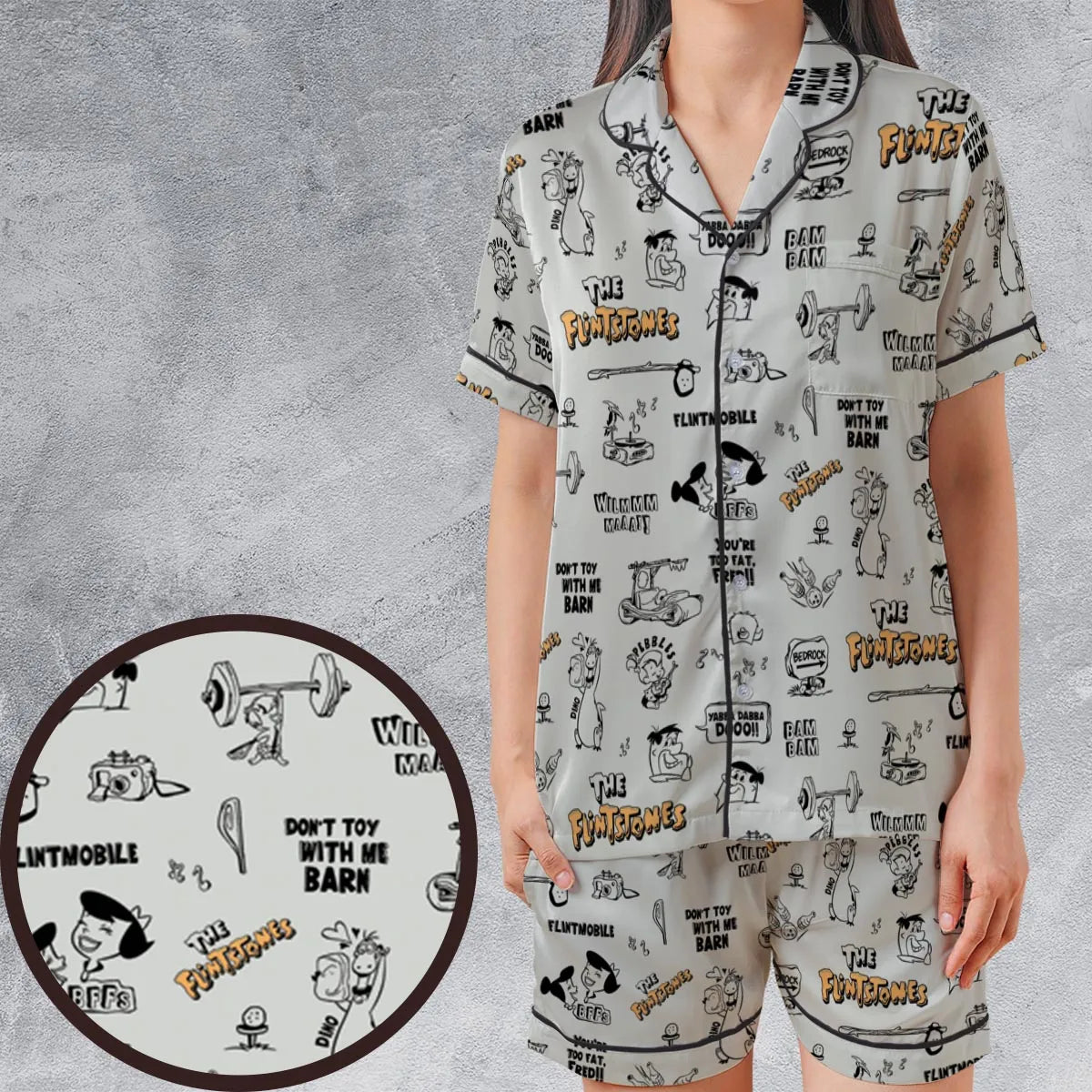 Satin Short-Sleeve Pajamas Set - 9NLUYE2W