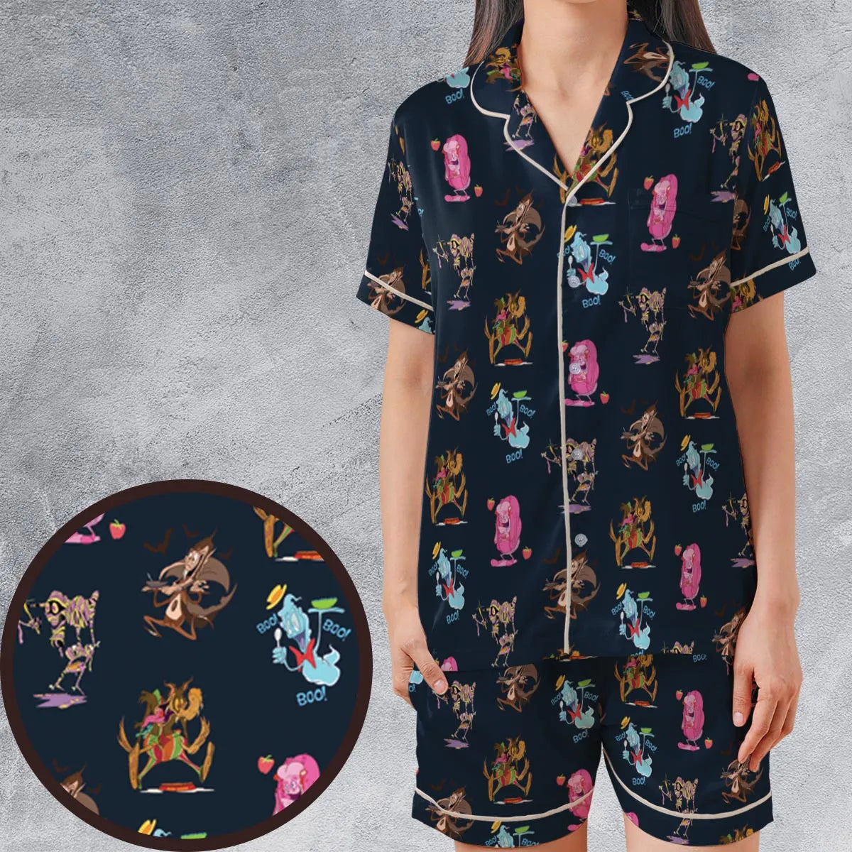 Satin Short-Sleeve Pajamas Set - 8NG7CCWX