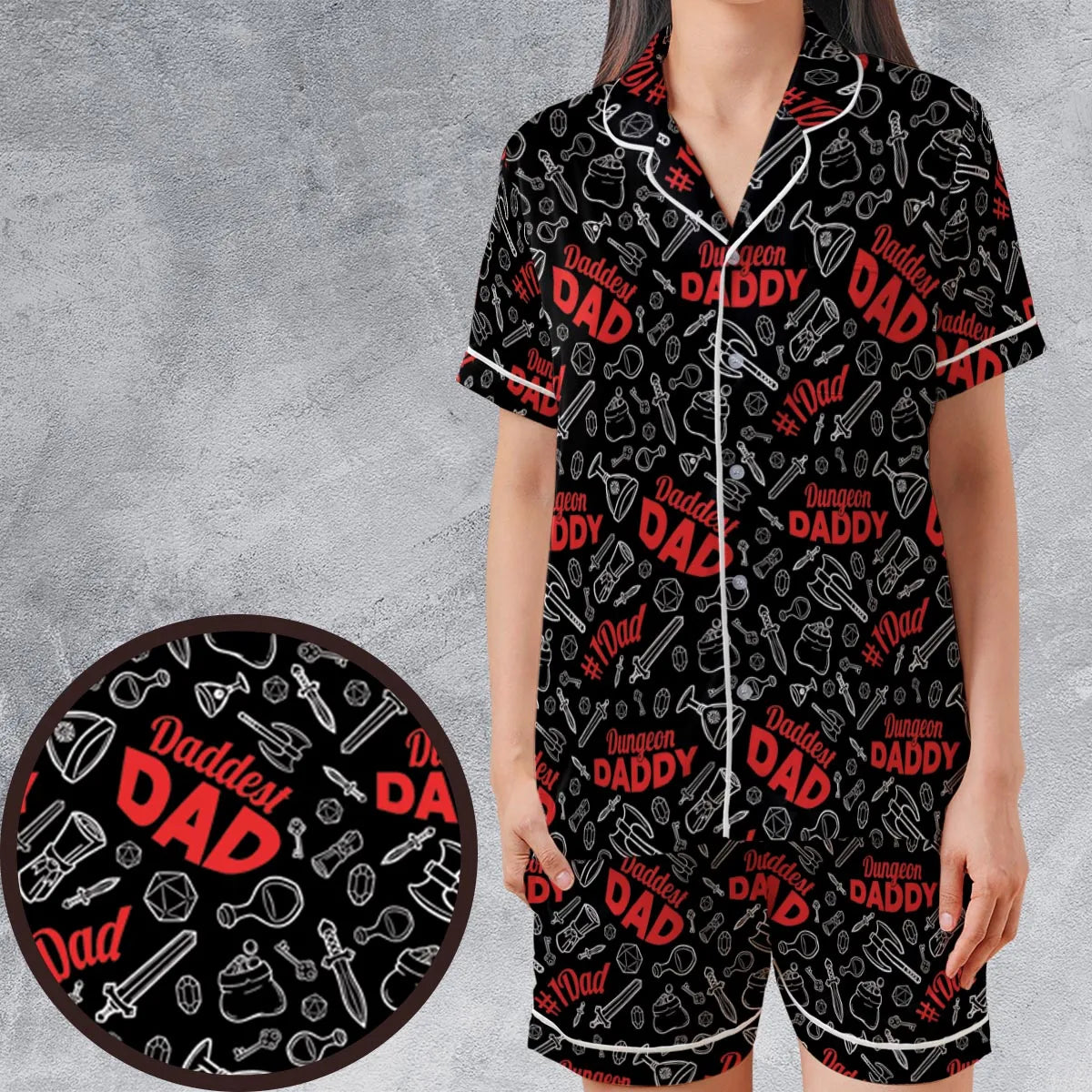 Satin Short-Sleeve Pajamas Set - T9TBEEEC