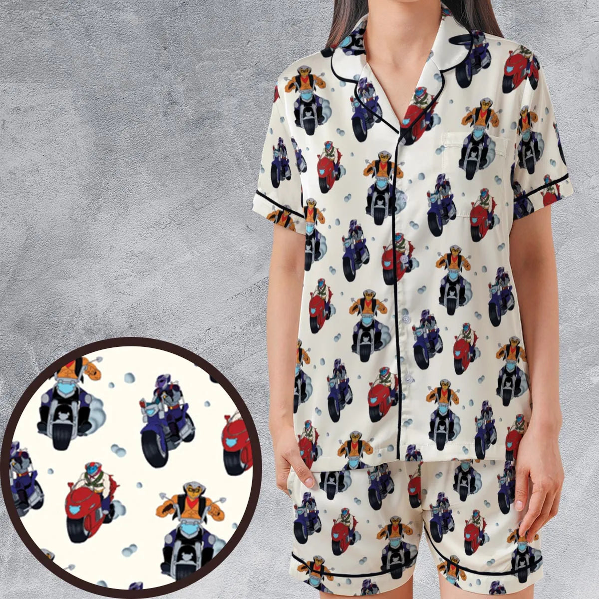 Satin Short-Sleeve Pajamas Set - 59SQ5RYH