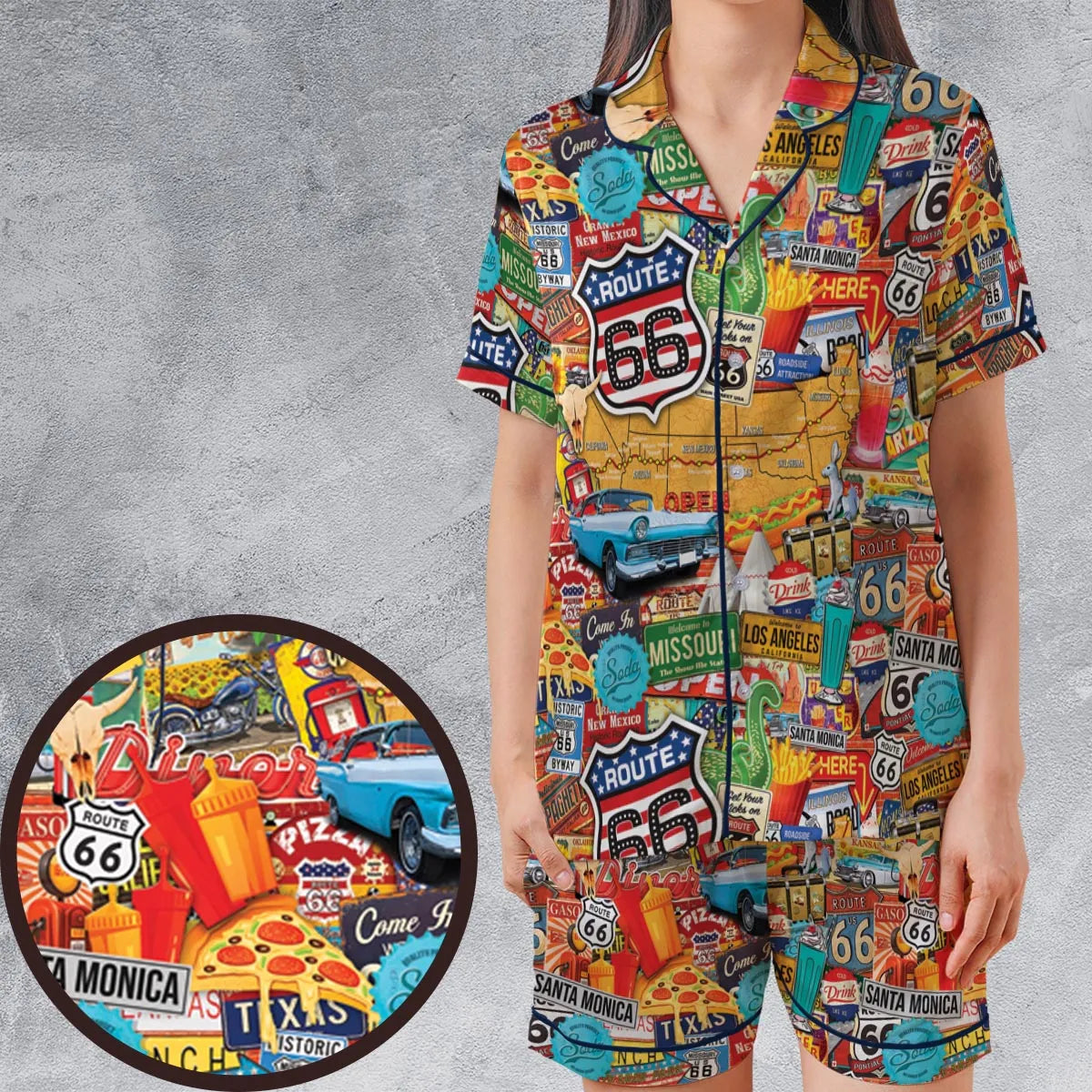 Satin Short-Sleeve Pajamas Set - 57Z23DH5