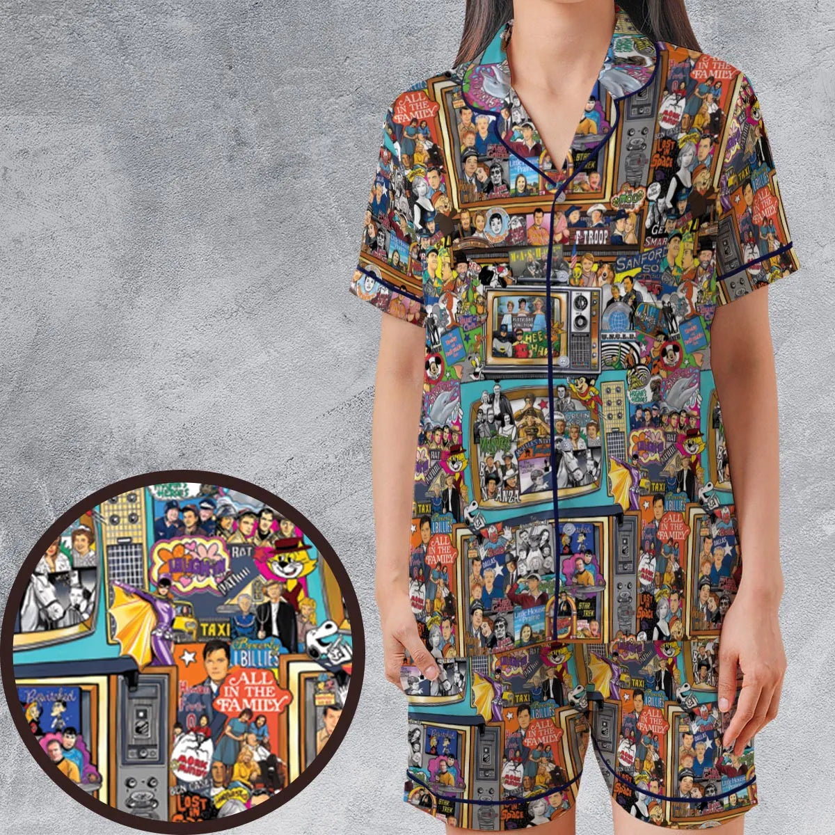 Satin Short-Sleeve Pajamas Set - MCRWAGEV
