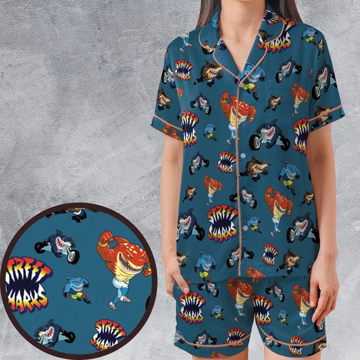 Satin Short-Sleeve Pajamas Set - UBEXRUUE