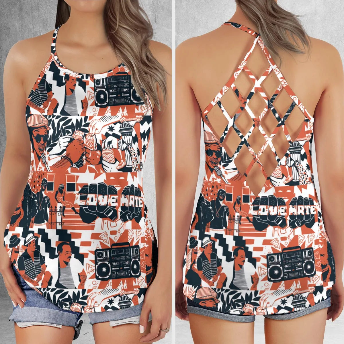 Criss Cross Tank Top - BG8X7FHW