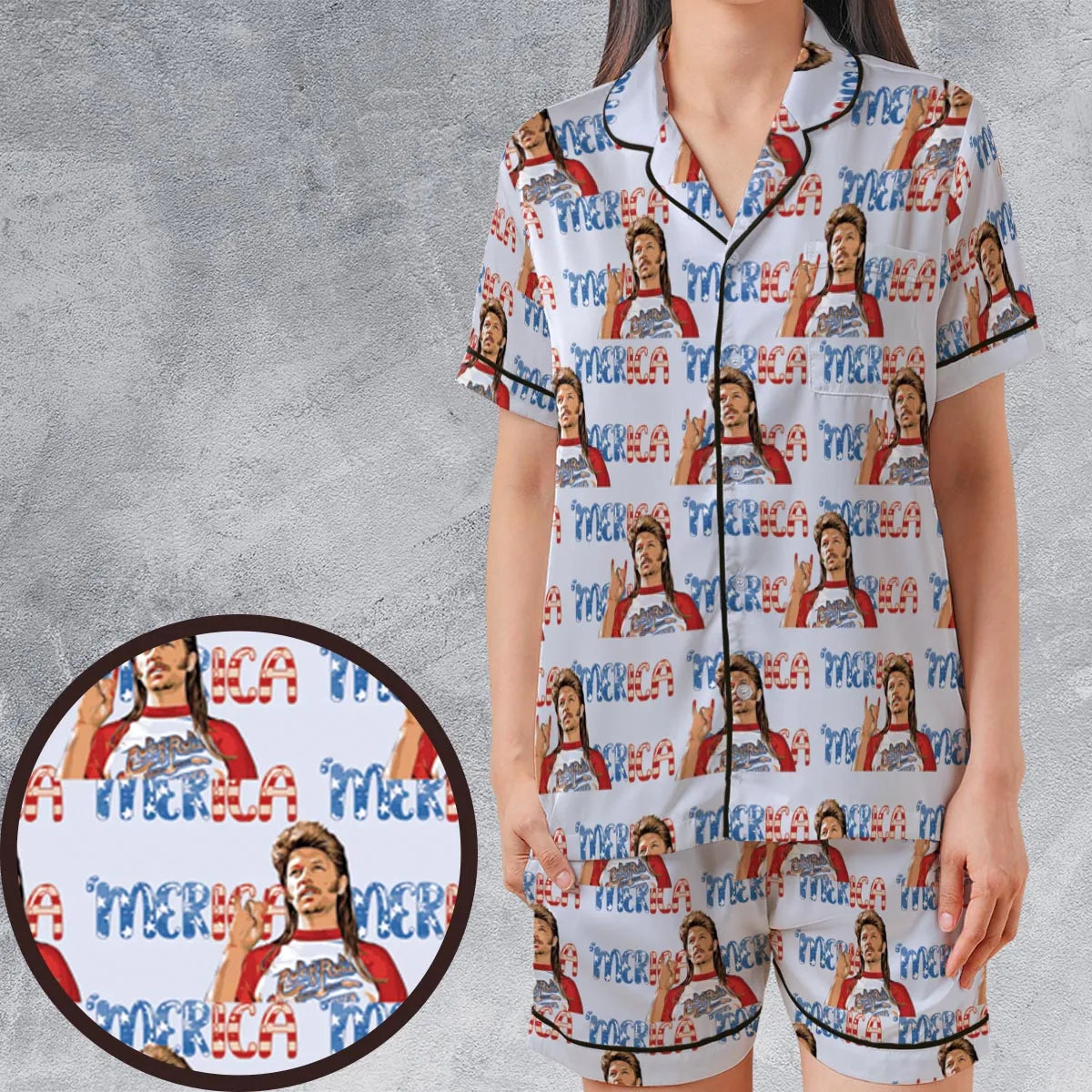 Satin Short-Sleeve Pajamas Set - 44V8YLWM