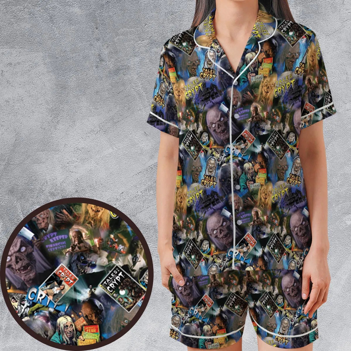 Satin Short-Sleeve Pajamas Set - 6RJ3DA96