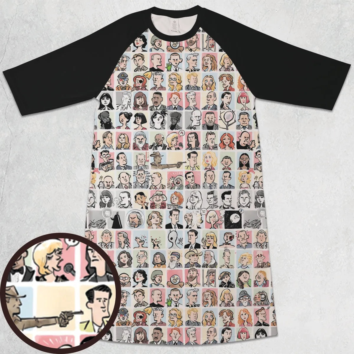 3/4 Sleeve Raglan Dress - GZDAN5XM