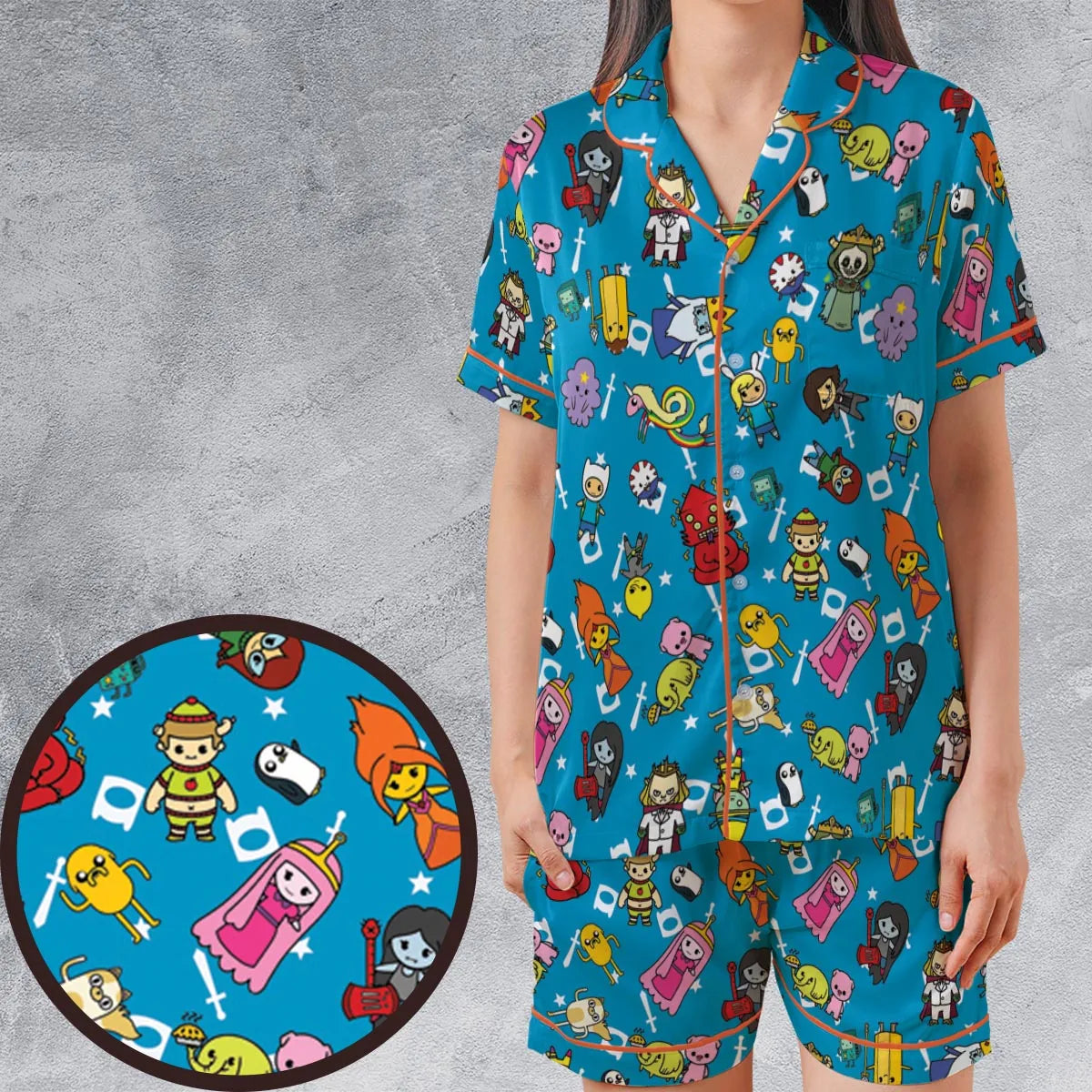 Satin Short-Sleeve Pajamas Set - 4WHTF2KJ