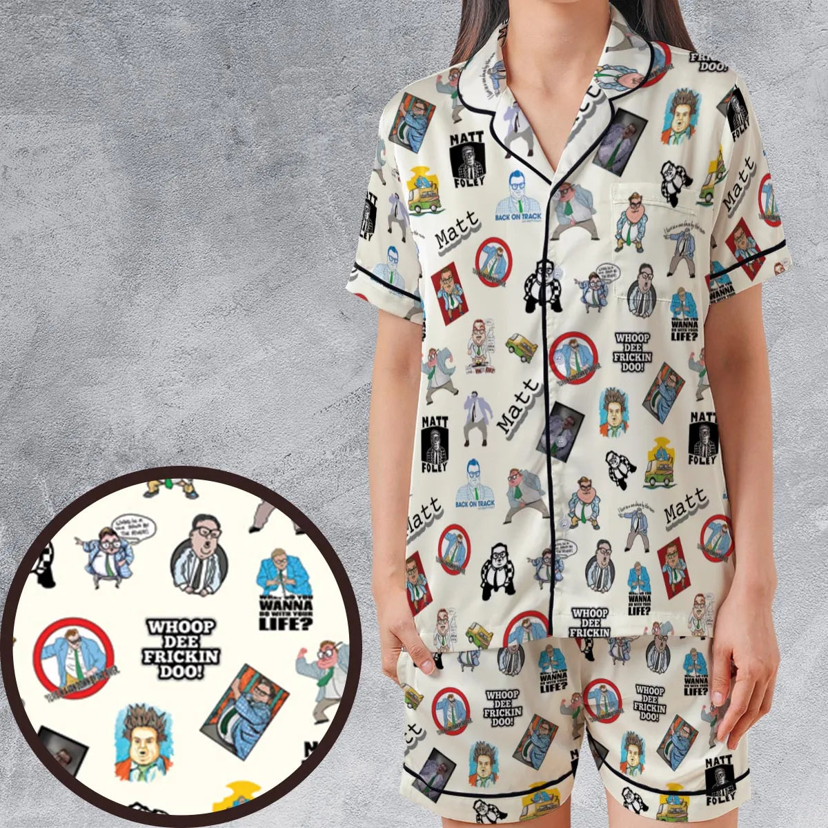 Satin Short-Sleeve Pajamas Set - HDMRVS22