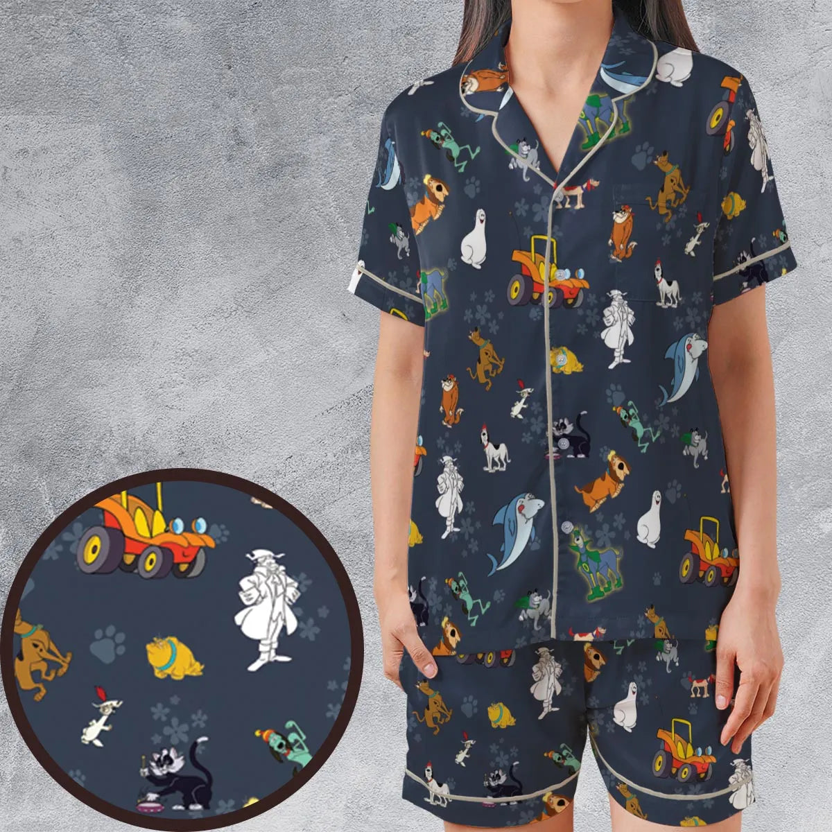 Satin Short-Sleeve Pajamas Set - MZSN4T3D