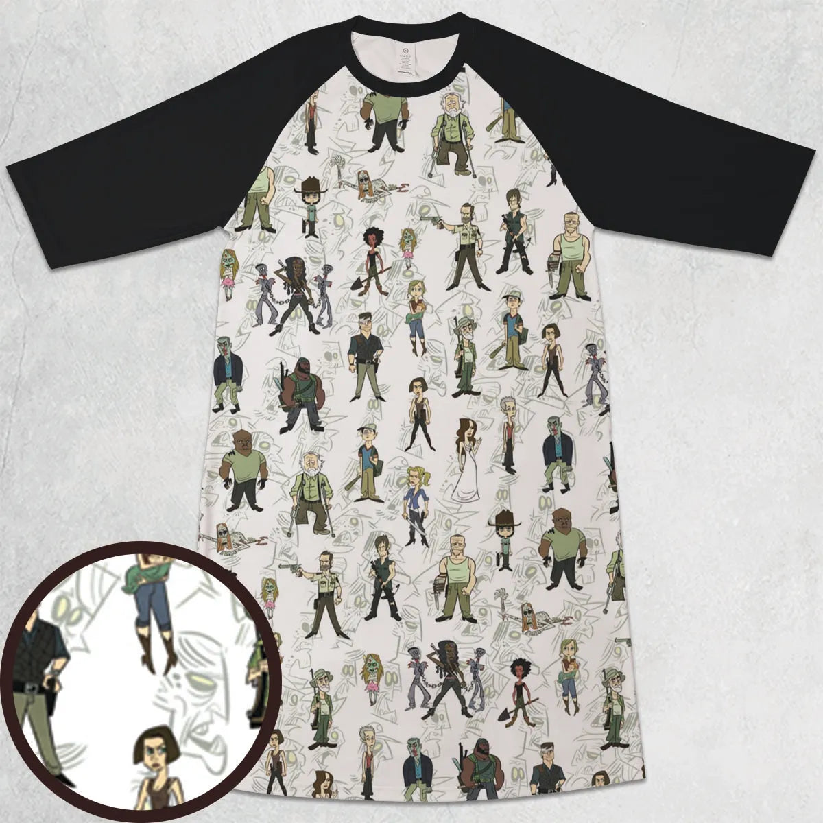 3/4 Sleeve Raglan Dress - QNDCU7D1
