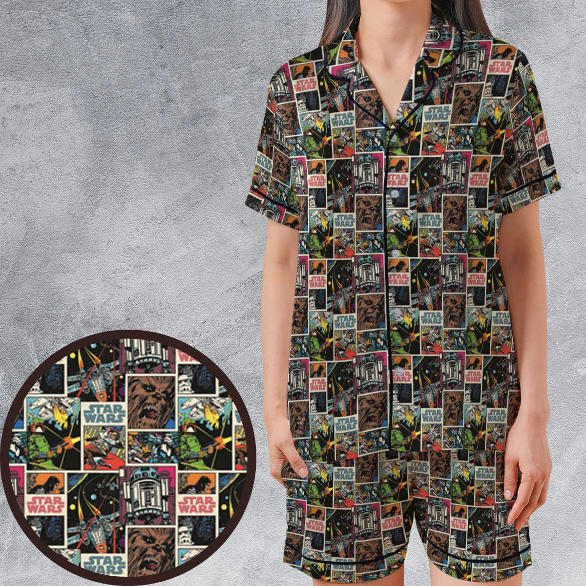 Satin Short-Sleeve Pajamas Set - 7QQ9LRJG