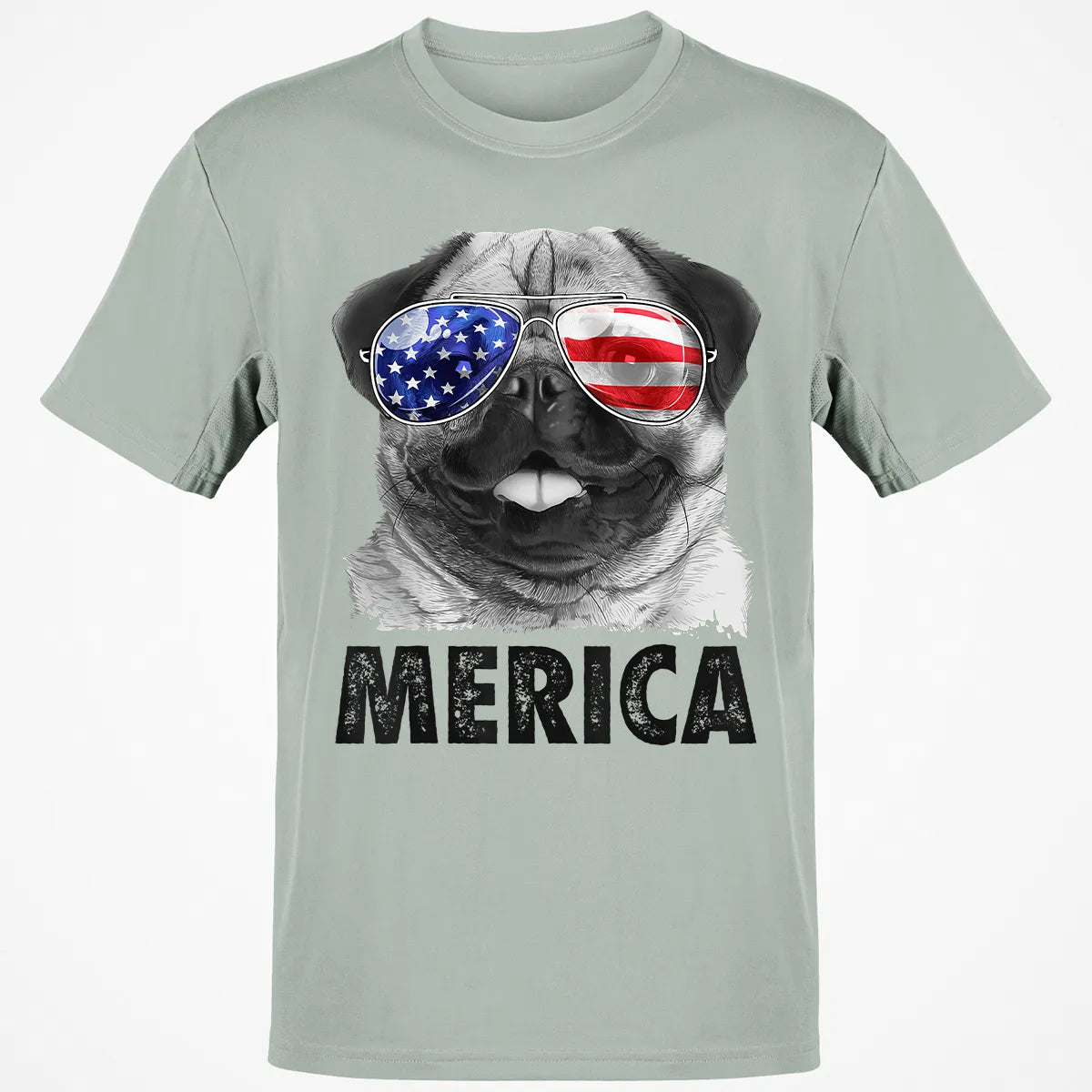 Pug 4th of July s Merica Men Women USA American Flag Classic Unisex T-Shirt
